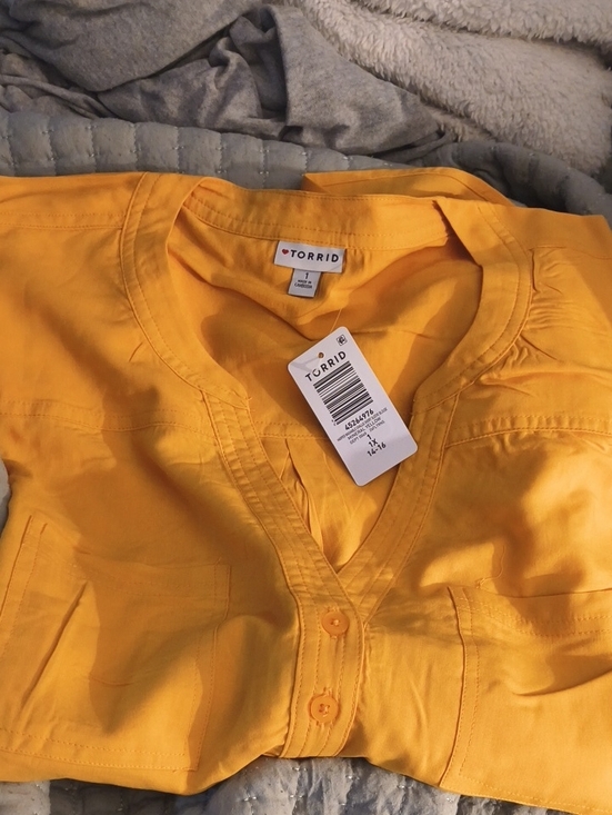 torrid Tops - *Host pick* Torrid Sunny Yellow V-Neck Button Front Blouse